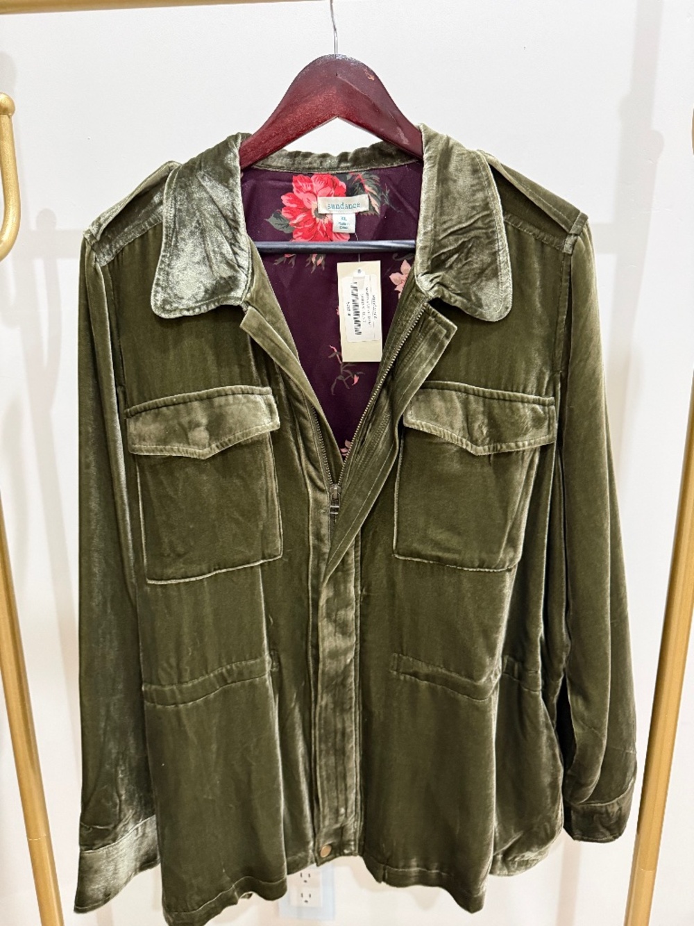 Sundance olive green velvet jacket - Picture 1 of 6